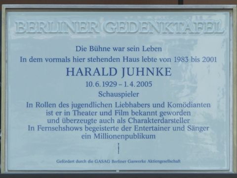 Gedenktafel für Harald Juhnke (Bild: Hupka)