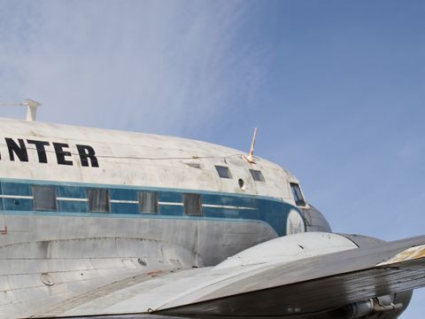 altes Flugzeug Ausschnitt Cockpit
