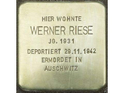 Stolperstein Werner Riese (Bild: Stolpersteine-Initiative CW, H.-J. Hupka)