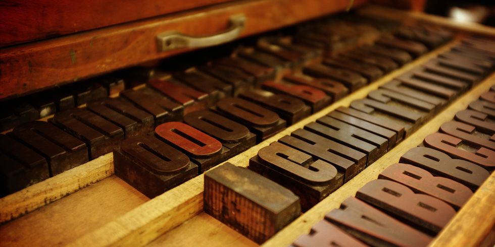 Buchstaben im Setzkasten