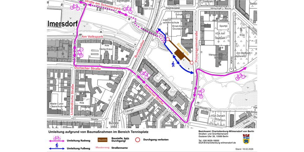 Sperrung Radweg Volkspark Wilmersdorf