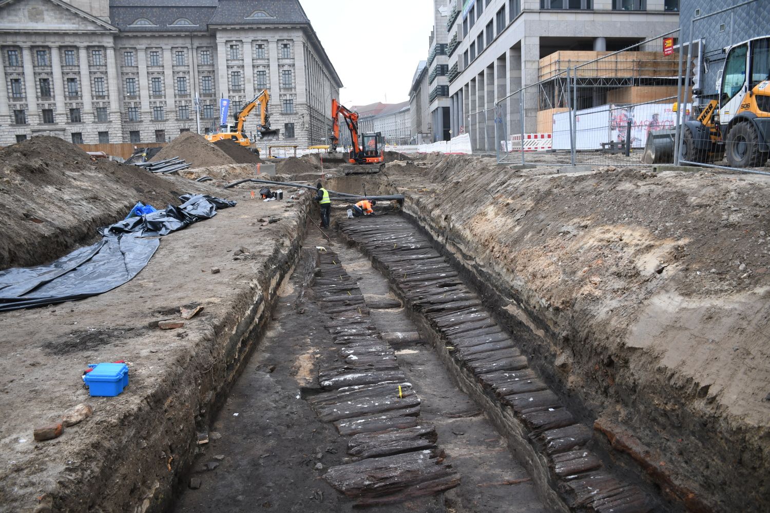 Bohlendamm Stralauer Straße, Grabung Molkenmarkt, Januar 2022