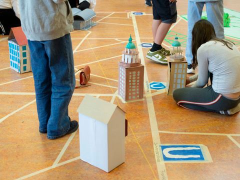Aufbau Ausstellung Dathe-Gymnasium