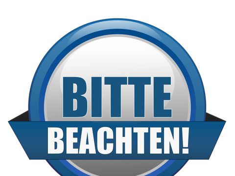 Logo mit Aufschrift Bitte beachten