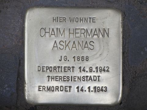 Stolperstein Chaim Hermann Askanas (Bild: Stolpersteine-Initiative CW, Siebold)