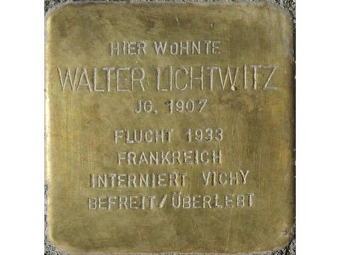 Stolperstein Walter Lichtwitz (Bild: Stolpersteine-Initiative CW, Hupka)