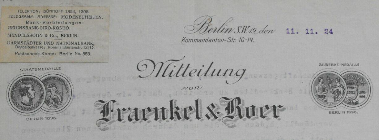 Samuel Mathias Mitteilung von Fraenkel und Boer