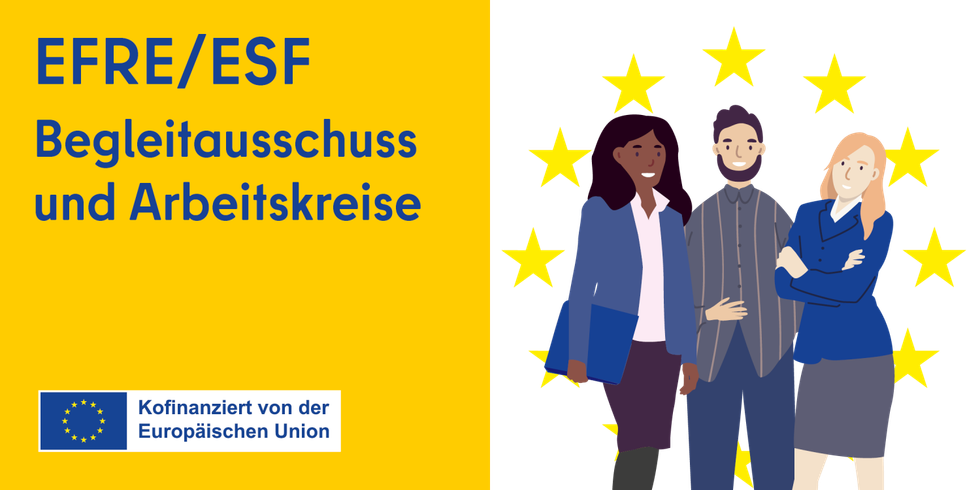 Illustration zeigt drei nebeneinander stehende Menschen