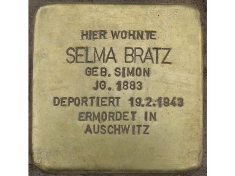 Stolperstein Selma Bratz (Bild: Stolpersteine-Initiative CW, Hupka)