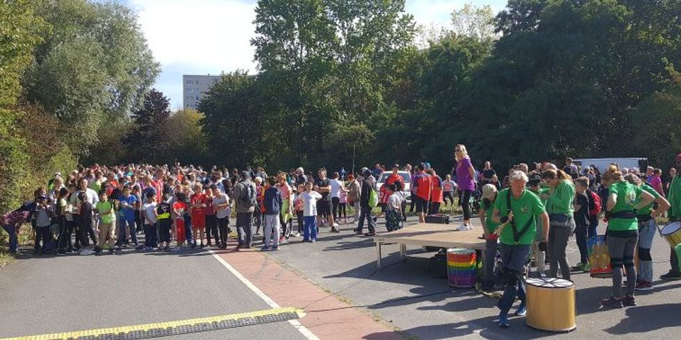 Start des Stundenlaufs am Sportaktionstag 2019