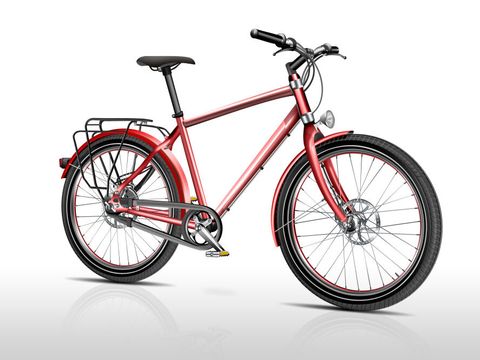 Bike, Fahrrad rot freigestellt