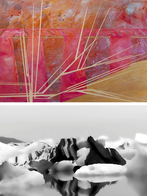 „Moves14, Puente de Conchi, Chile“, 2021 ©Judith Brunner, O.T. aus der Serie „Corpora No3“, 2015 ©Beate Spitzmüller (Bild: Beate Spitzmüller und Judith Brunner)