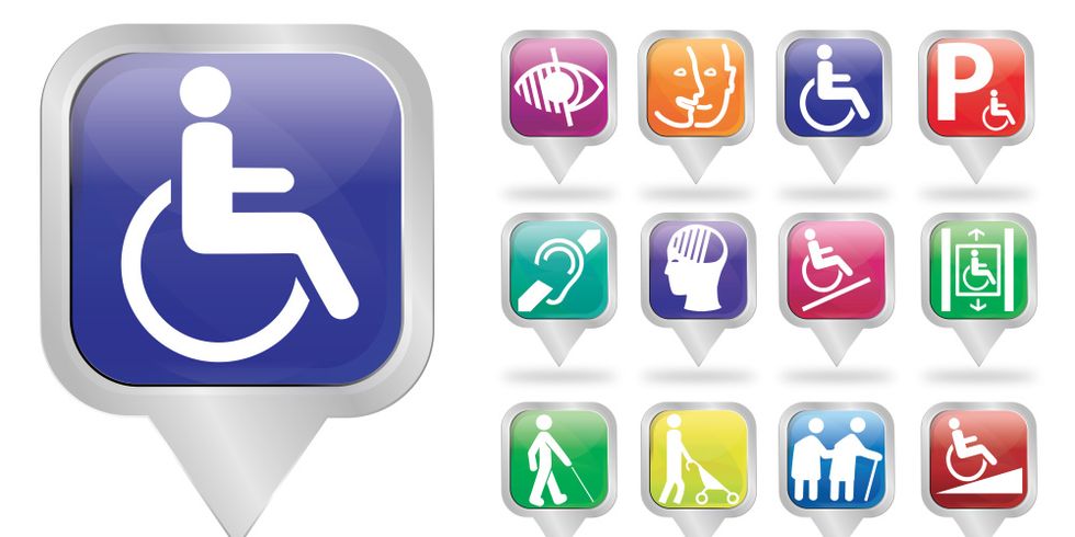 Symbole rund um die Themen Behinderung und Barrierefreiheit