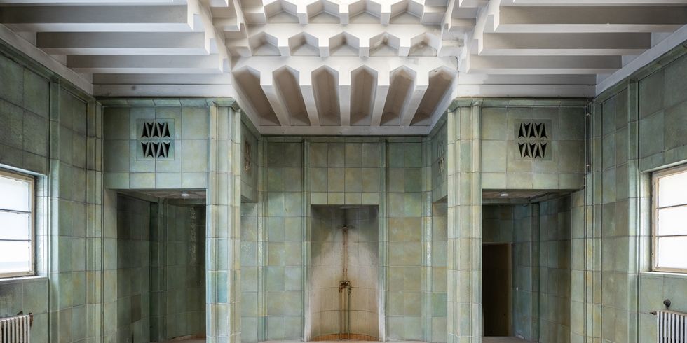 Stadtbad Lichtenberg (Hubertusbad), Saunabereich im 2. Obergeschoss