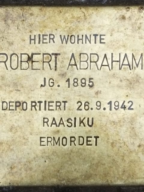 Stolperstein Robert Abraham, Foto: H.-J. Hupka