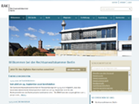 Screenshot der Webseite der RAK Berlin