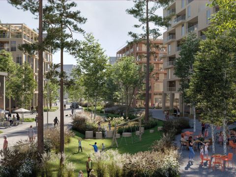 Visualisierung im Planungsbereich Ehemaliger Güterbahnhof Grunewald