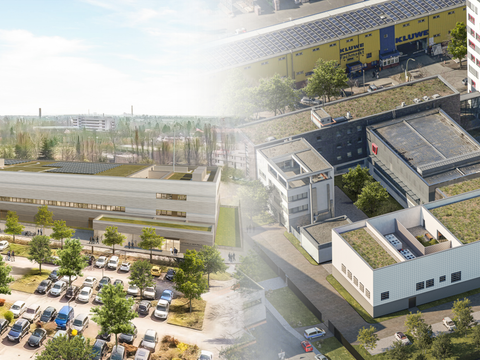 Zwei Luftbilder der Leitstelle