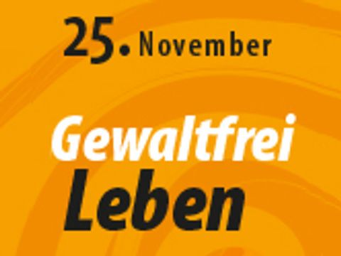 Bild mit Text "Gewaltfrei Leben"