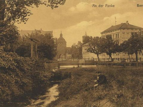 Historische Postkarte "An der Panke, Bernau"