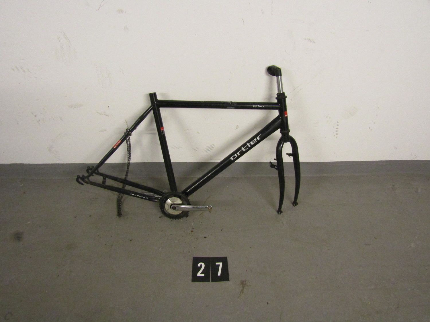 Schwarzer Fahrradrahmen