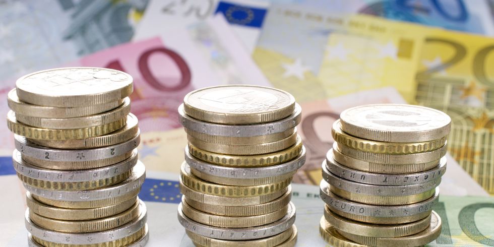 Eurostücke und Scheine