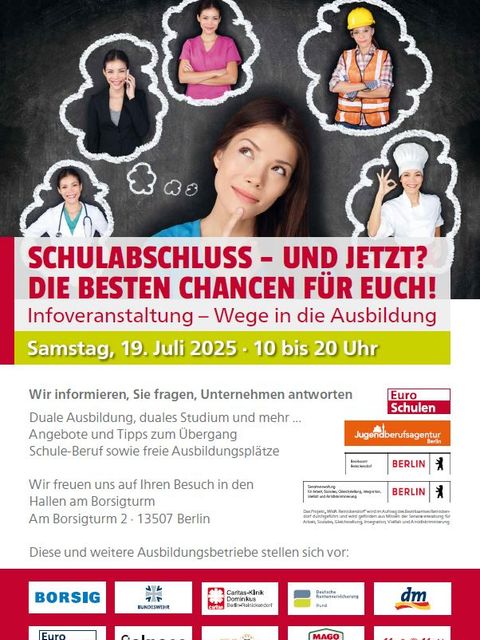 Einladungsflyer zur Infoveranstaltung "Wege in die Ausbildung" (Bild: BA Reinickendorf)