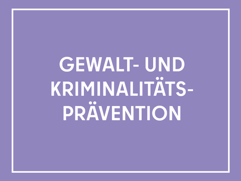 Teaser mit der Aufschrift Gewalt- und Kriminalitätsprävention