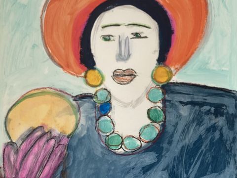 Gemälde Frau mit Hut