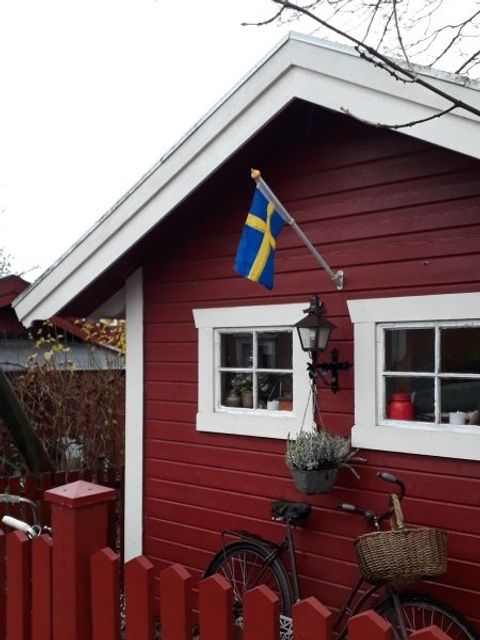Ein typisch schwedisches Haus in Vaxholm (nahe Stockholm) (Bild: Maren H.)