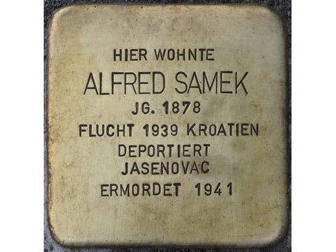Stolperstein Alfred Samek (Bild: Stolpersteine-Initiative CW, Hupka)
