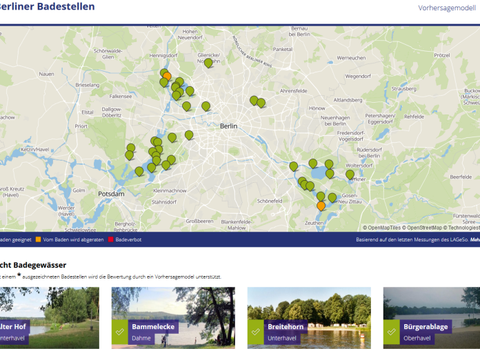 Screenshot Berliner Badegewässer