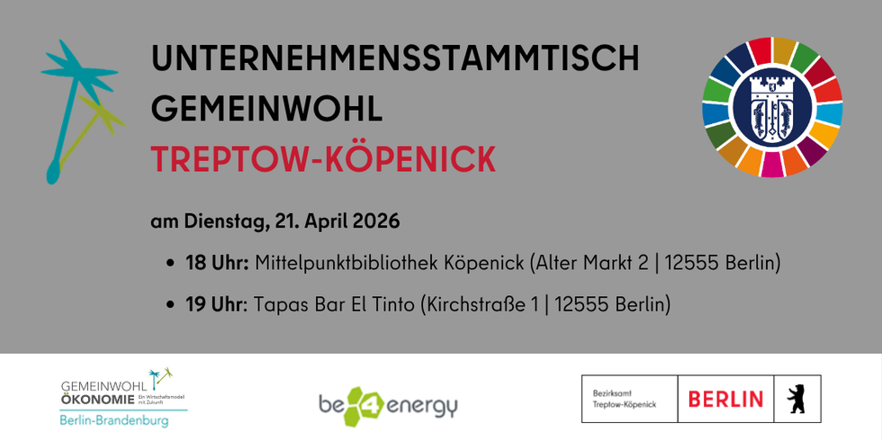 Grafik zum Gemeinwohl Stammtisch am 21.04.2026