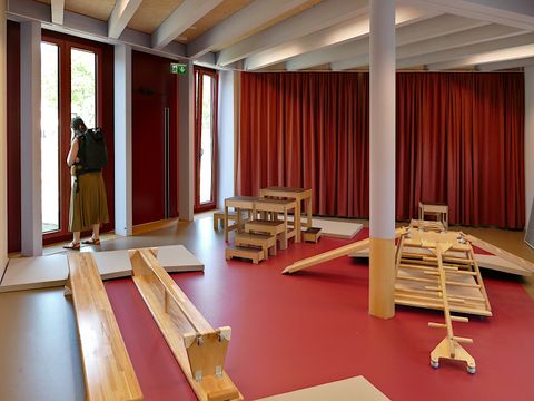 Bewegungsraum in der neuen Kita Gudrunstraße
