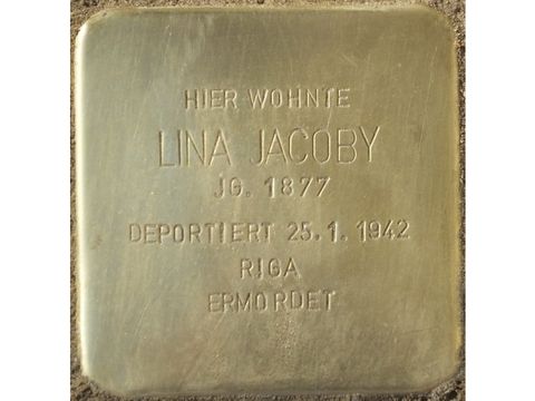 Stolperstein Lina Jacoby (Bild: Stolpersteine-Initiative CW, Hupka)