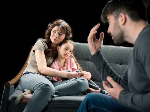 Familie mit Konflikt