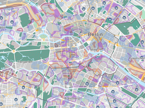 Hot-Spot-Karte Klimarisikoanalyse Berlin