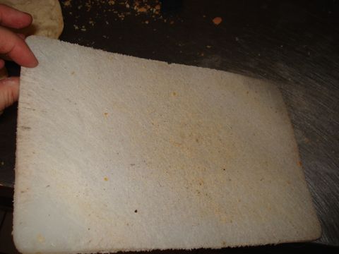verschlissenes Schneidbrett, Oberfläche faserig