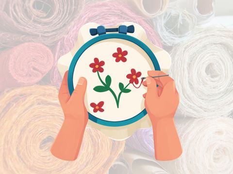 Textiles basteln: Stick-Bilder