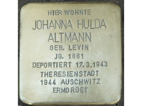 Stolperstein Johanna Hulda Altmann (Bild: Stolpersteine-Initiative CW, Hupka)