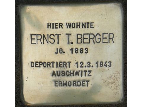 Stolperstein Ernst T. Berger (Bild: Stolpersteine-Initiative CW)