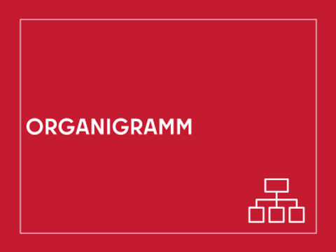Kachel mit der Aufschrift Organigramm