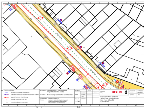 Verkehrszeichenplan Oberwallstr. (Bild: SGA BA Mitte)