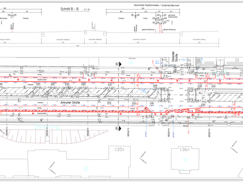 Amrumer Straße: Verkehrszeichenplan entlang der Strecke (Bild: SGA BA Mitte)