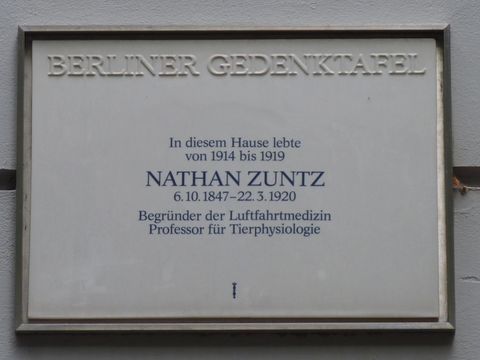 Gedenktafel für Nathan Zuntz, 13.8.2010, Foto: KHMM