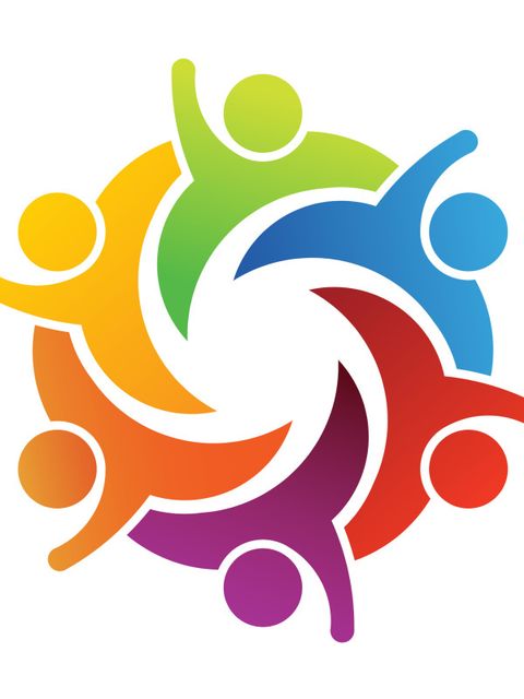 Silhouetten bilden einen Kreis