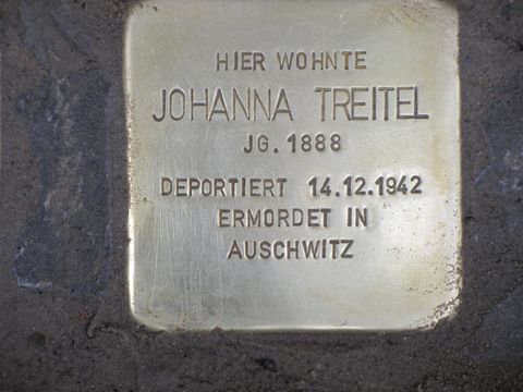 Stolperstein Johanna Treitel (Bild: Stolpersteine-Initiative CW, Siebold)
