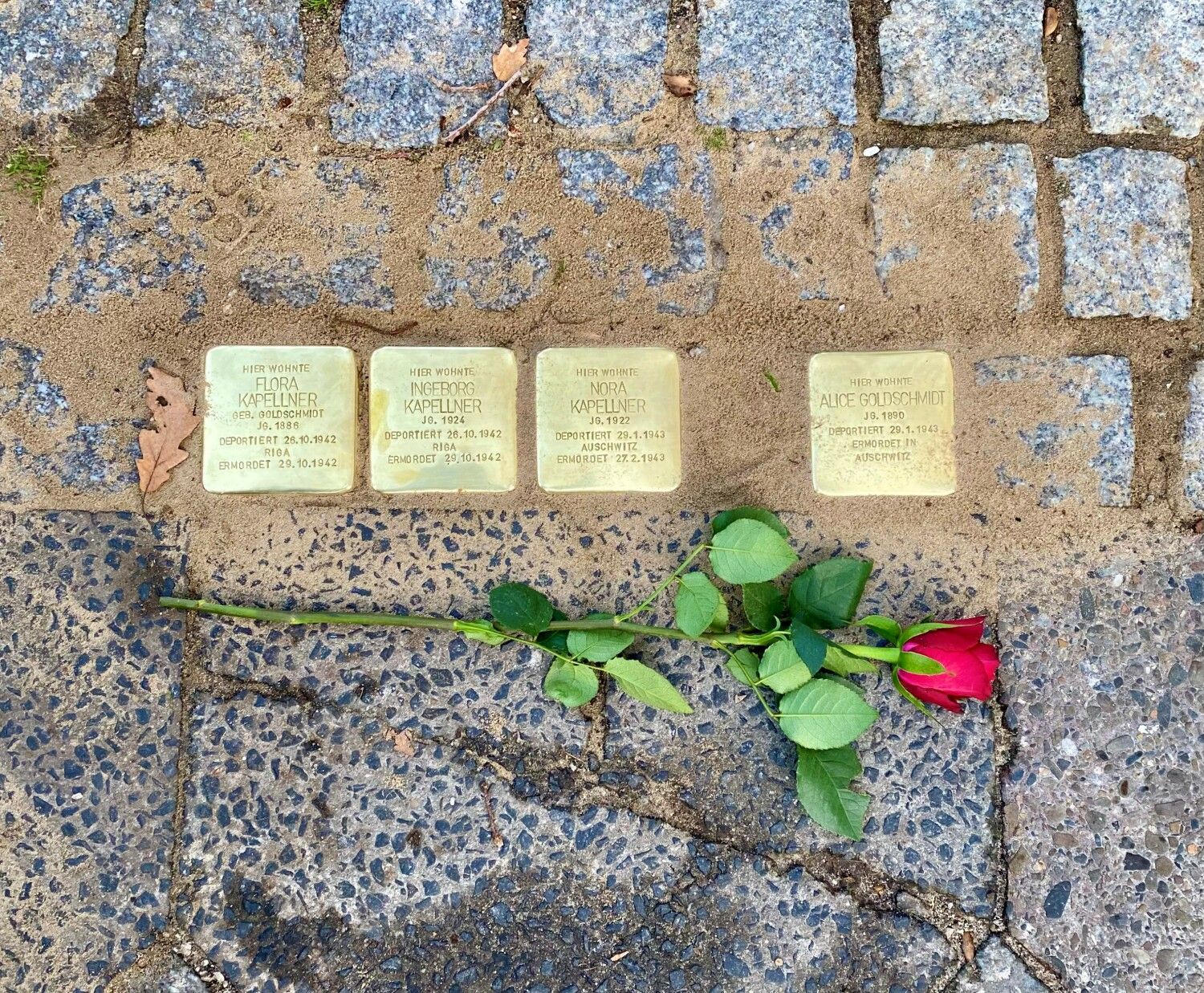 Stolpersteinverlegung am 9. November, Hermannstraße 11 in Zehlendorf (Betreiberfamilie des ehem. jüdischen Kinderheims Kapellner)