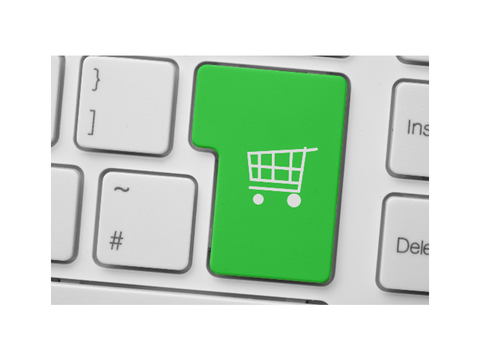 Grüne Trolley-Taste auf Tastatur