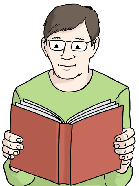 Mann mit Buch